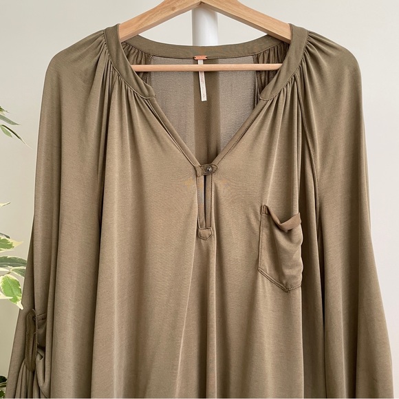 NWOT Free People Bootcamp Henley Top - Picture 4 of 16